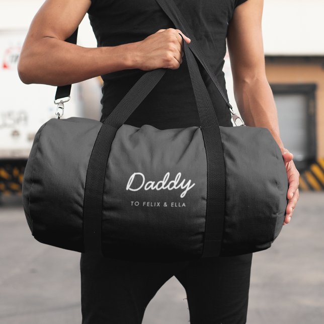 Daddy | Modern Kids Names Black Duffle Bag (Creator Uploaded)