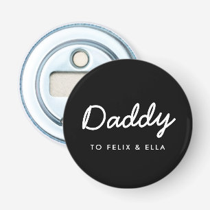 Daddy   Modern Kids Names Father's Day Black Bottle Opener