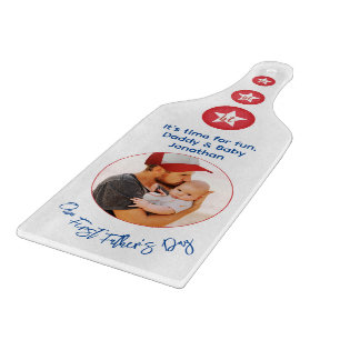 Daddy Modern Typography Photo First Fathers Day Cutting Board