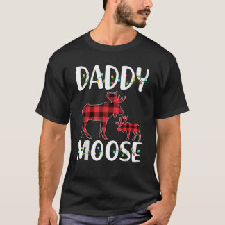 Daddy Moose Red Plaid Buffalo Matching Family Paja T-Shirt