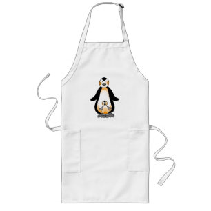 Daddy/Mummy & baby penguins Long Apron