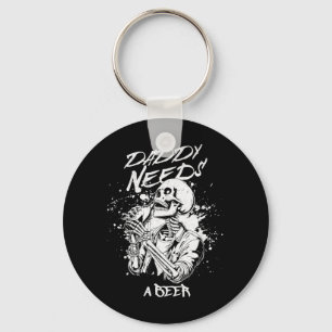 Daddy Needs A Beer Funny Men Drinking Dad Fathers Key Ring