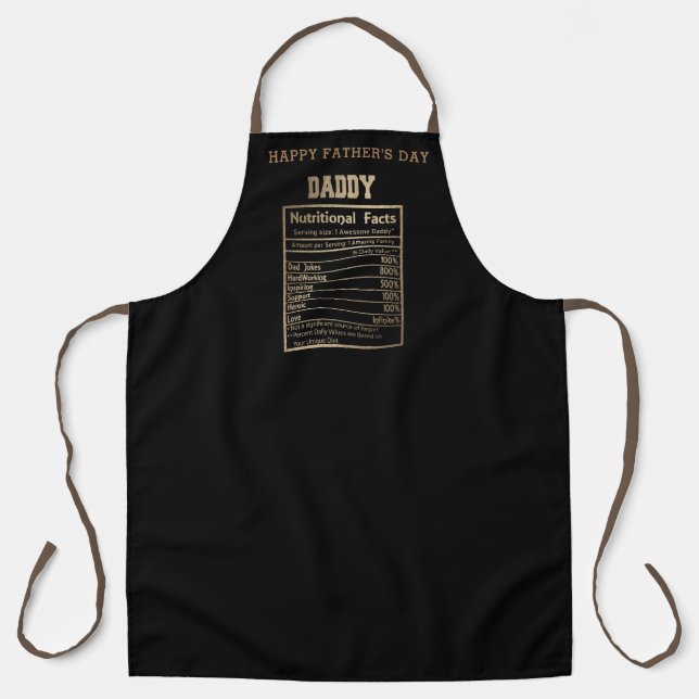 daddy nutritional facts father's day apron (Front)