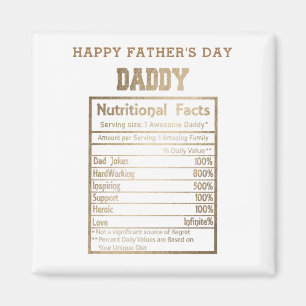 daddy nutritional facts father's day magnet
