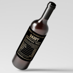 Daddy Nutritional Facts Father's Day Wine Label