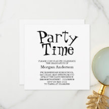 Daddy O Hip Font Black White Fun Grad Party Card