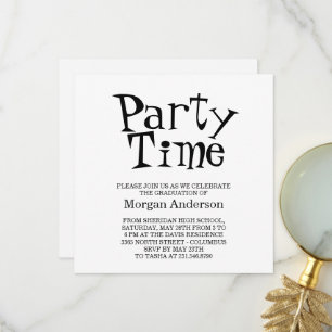 Daddy O Hip Font Black White Fun Grad Party Card