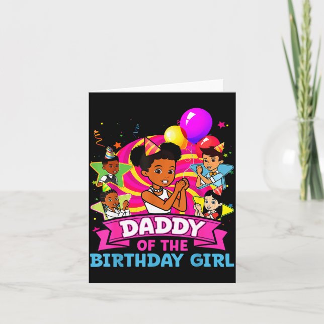 Daddy Of Birthday Girl Gracie Nk Doll Family Decor Card (Front)