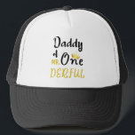 Daddy of MR Onederful Funny 1st Birthday T-Shirt Trucker Hat<br><div class="desc">Daddy of MR Onederful Wonderful Funny 1st Birthday T-Shirt Men Daddy of Mr Onederful First One-Derful Matching T-Shirt mr onederful, birthday, 1st birthday, one derful, 1st birthday party baby, 1st b day, newborn, daddy wonderful, mr onederful 1st birthday, daddy of mr onederful, matching, family matching for birthday, 1 year old,...</div>