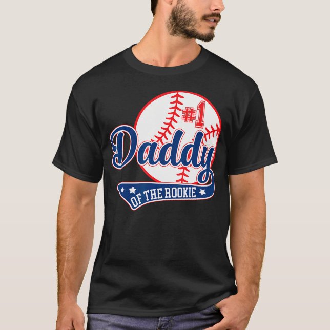 Daddy Of Rookie 1St Birthday Baseball Theme Matchi T-Shirt (Front)