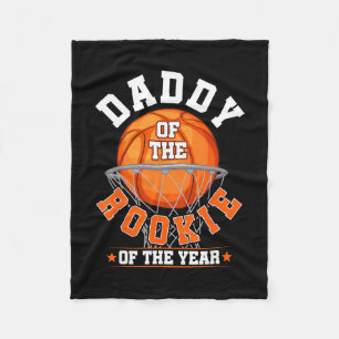Daddy Of Rookie 1st Birthday Sketll Family Matchin Fleece Blanket