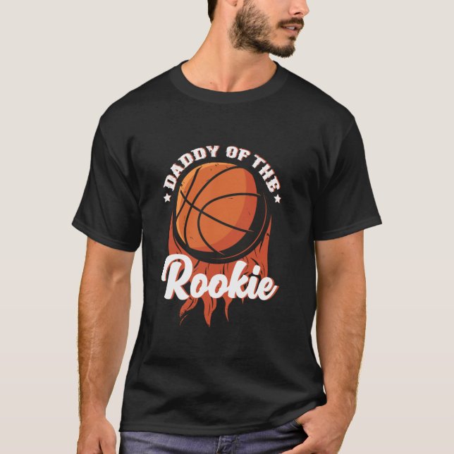 Daddy of Rookie Year 1st Birthday Basketball Theme T-Shirt (Front)