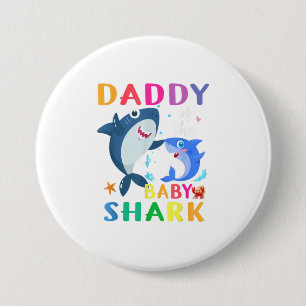 Daddy Of The Baby Shark gift Birthday Daddy Sh 7.5 Cm Round Badge