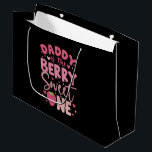 Daddy Of The Berry Sweet One Strawberry Birthday Large Gift Bag<br><div class="desc">Daddy Of The Berry Sweet One Strawberry First Birthday</div>