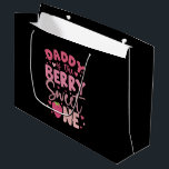 Daddy Of The Berry Sweet One Strawberry Birthday Large Gift Bag<br><div class="desc">Daddy Of The Berry Sweet One Strawberry First Birthday</div>