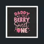Daddy Of The Berry Sweet One Strawberry Birthday Napkin<br><div class="desc">Daddy Of The Berry Sweet One Strawberry First Birthday</div>
