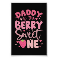 Daddy Of The Berry Sweet One Strawberry Birthday