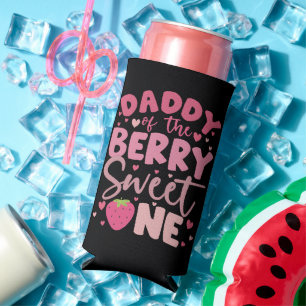 Daddy Of The Berry Sweet One Strawberry Birthday Seltzer Can Cooler