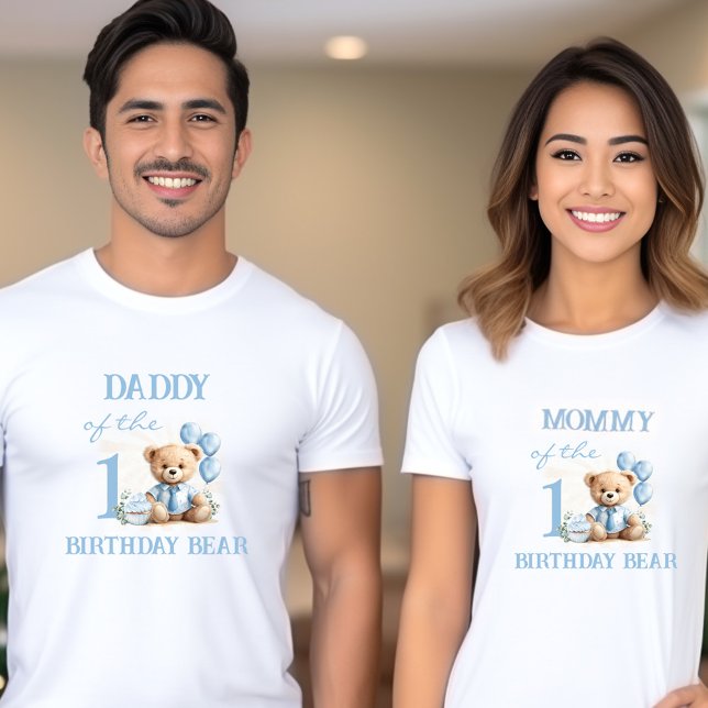 Daddy of the Birthday Boy Blue Bear Parents' T-Shirt (Daddy of the Birthday Boy Blue Bear Parents' T-Shirt)