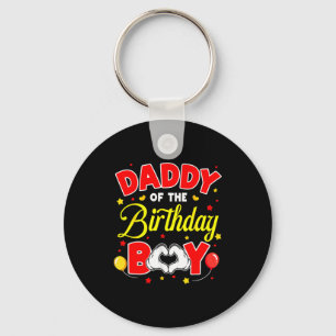 Daddy Of The Birthday Boy Matching Dad Son Family  Key Ring