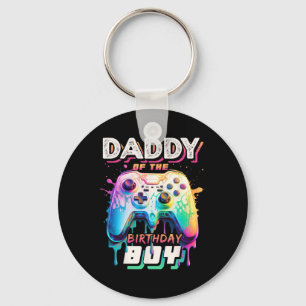 Daddy Of The Birthday Boy Matching Video Game Birt Key Ring