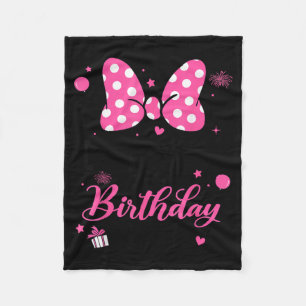Daddy of The Birthday Girl Cute Pink Bow Family Fleece Blanket