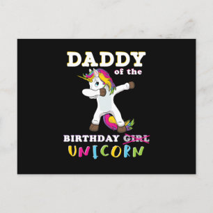 Daddy of the Birthday Girl T Shirt Dabbing Parent Announcement Postcard