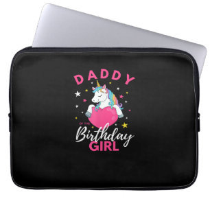 Daddy Of The Birthday Girl Unicorn T-Shirt Laptop Sleeve