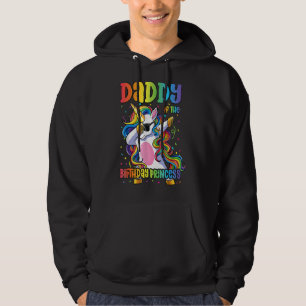 Daddy Of The Birthday Princess Dabbing Unicorn Gir Hoodie