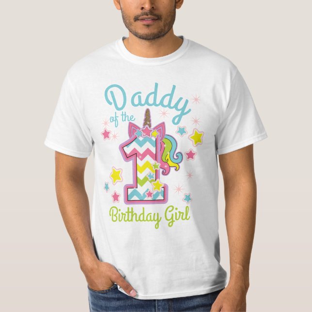 Daddy of the First birthday Unicorn custom design T-Shirt (Front)
