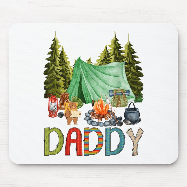Daddy Of The Happy Camper 1st Birthday Bear Camng  Mouse Pad (Front)