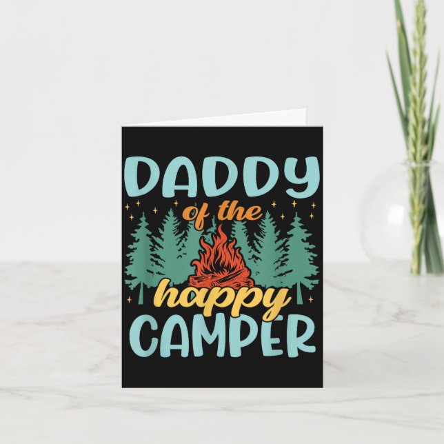 Daddy of the happy camper first birthday camping  card (Front)