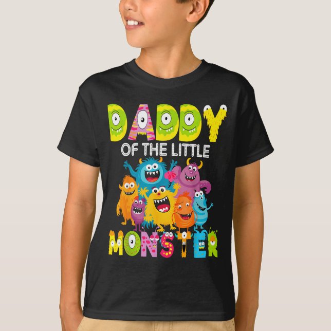 Daddy Of The Little Monster 1st Birthday Boy Party T-Shirt (Front)