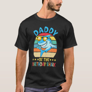 Daddy Of The Shark Birthday Retro Matching Family T-Shirt