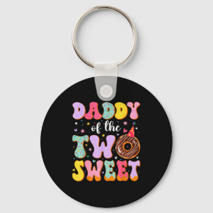 Daddy Of The Two Sweet 2nd Birthday Donut Bday Par Key Ring
