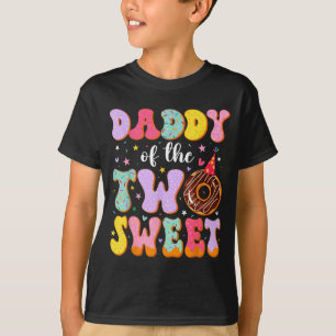 Daddy Of The Two Sweet 2nd Birthday Donut Bday Par T-Shirt