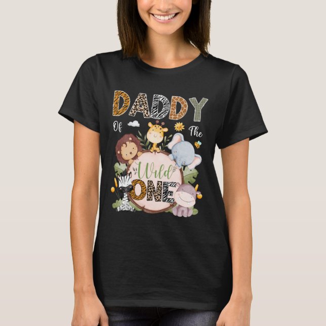 Daddy of The Wild One 1St Birthday Safari Jungle A T-Shirt (Front)