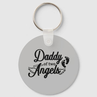 Daddy of Two Angels Keychain