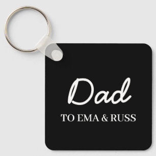 Daddy   Personalised Black Kids Names Keychain
