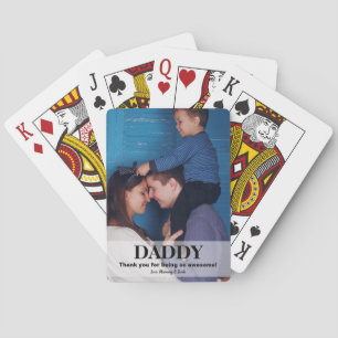 Daddy personalised family photo father's day playing cards