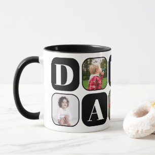 Daddy Photo Collage Template Black Mug