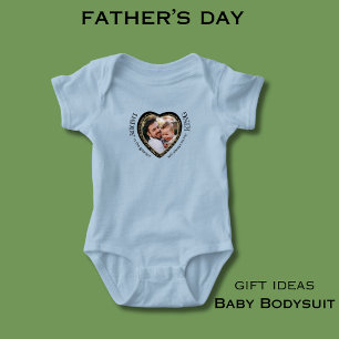 Daddy Photo Heart Shape Baby Bodysuit