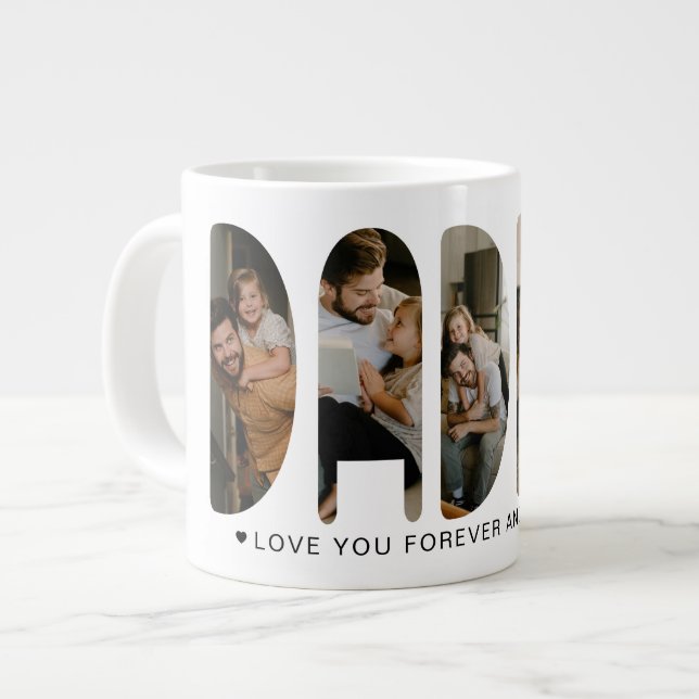 DADDY Photo Letters Large Coffee Mug (Front Left)