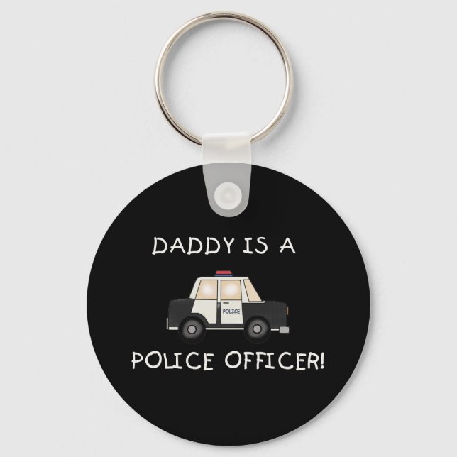 Daddy Police Officer Key Ring (Front)