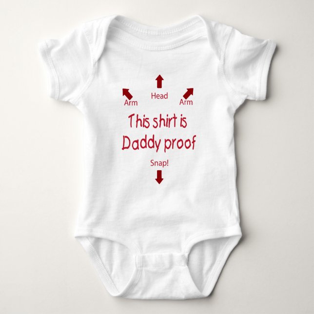 Daddy Proof T-Shirt (Red) Baby Bodysuit (Front)