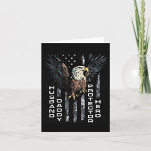 Daddy Protector Hero Fathers Day American Flag Card