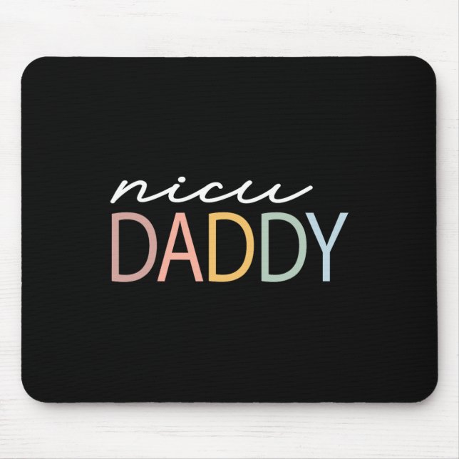 Daddy Retro Colourful Nicu Dad Boho Tiny Warrior  Mouse Pad (Front)