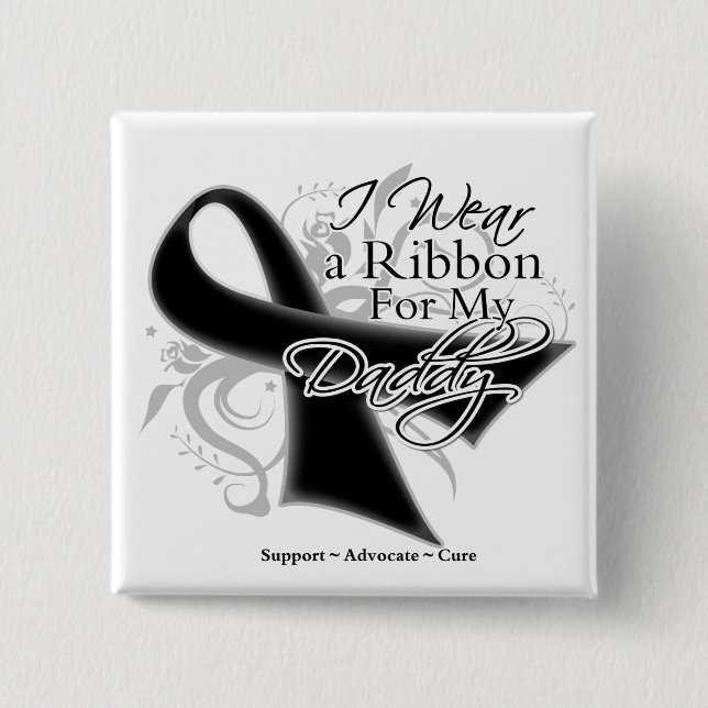 Daddy Ribbon - Melanoma Skin Cancer 15 Cm Square Badge (Front)
