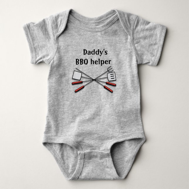 Daddy’s BBQ Helper Baby Bodysuit (Front)