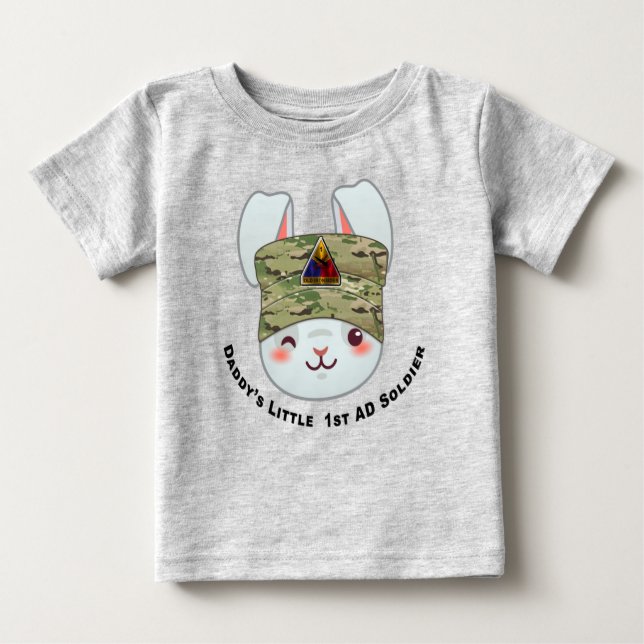 “Daddy’s Little 1st Armoured Division Soldier” Baby T-Shirt (Front)